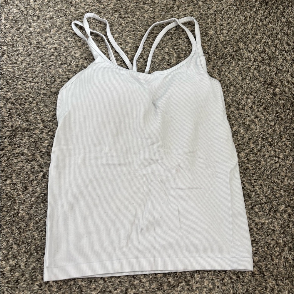 White Ribbed Women's Tank Top Bra cami